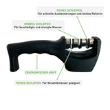 Hochwertiger 3-stufiger Messerschärfer mit ergonomischem Handgriff