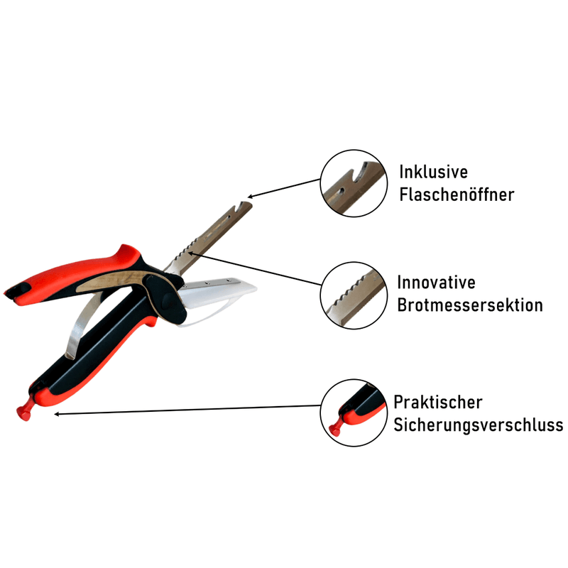 STAR CUTTER 2.0 - Innovativer 4 in 1 Multi Gemüseschneider mit Brotklinge und Flaschenöffner